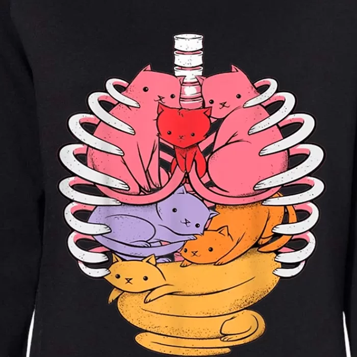 Funny Organs Made Out Of Cats Womens California Wash Sweatshirt