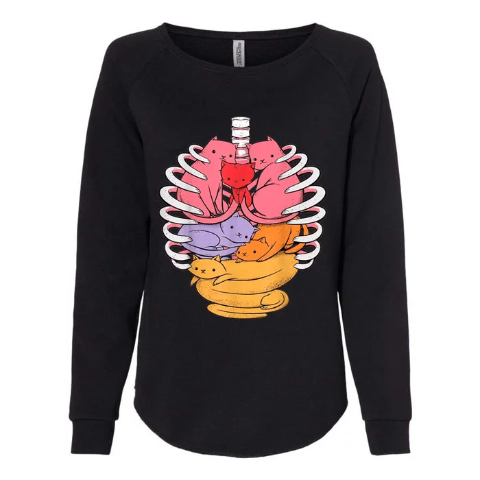 Funny Organs Made Out Of Cats Womens California Wash Sweatshirt