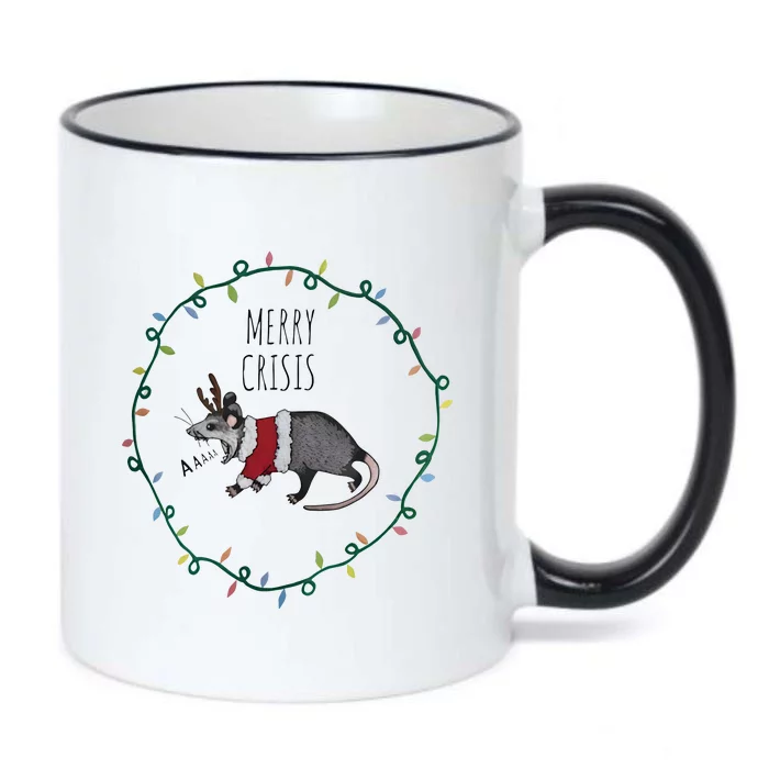 Festive Opossum Merry Crisis Merry Christmas Black Color Changing Mug