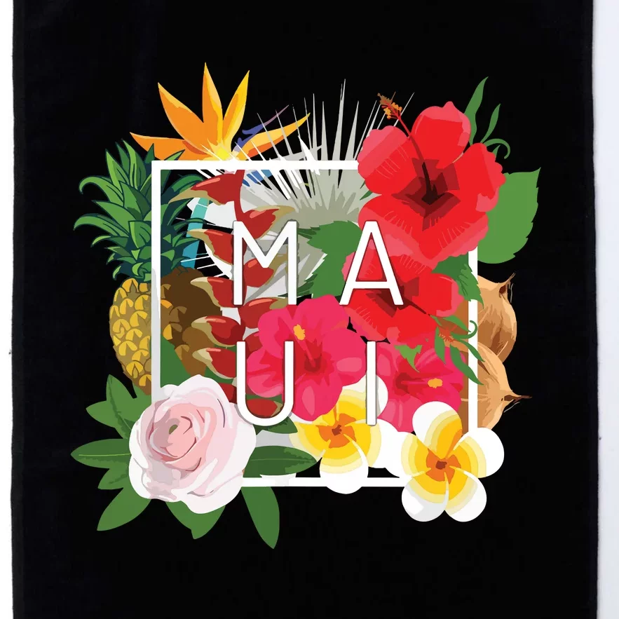 Flowers Of Maui Word Art Hawaiian Island Souvenir Platinum Collection Golf Towel