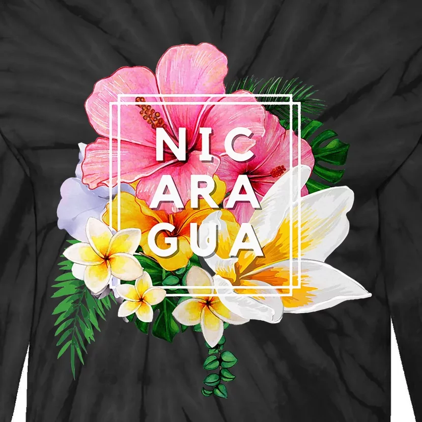 Flowers Of Nicaragua Floral Nicaragua Tie-Dye Long Sleeve Shirt