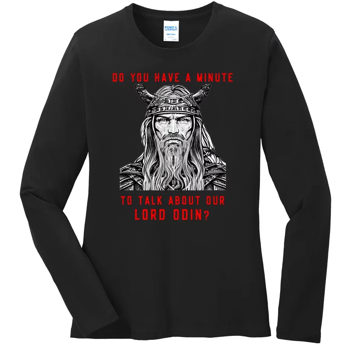 Funny Odin Norse God Viking Gift Ladies Long Sleeve Shirt