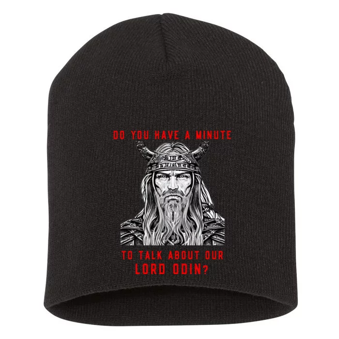 Funny Odin Norse God Viking Gift Short Acrylic Beanie