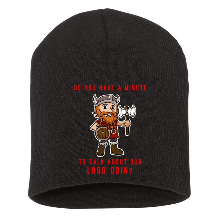 Funny Odin Norse God Viking Gift Short Acrylic Beanie