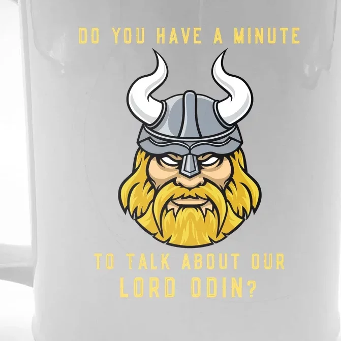 Funny Odin Norse God Viking Gift Front & Back Beer Stein