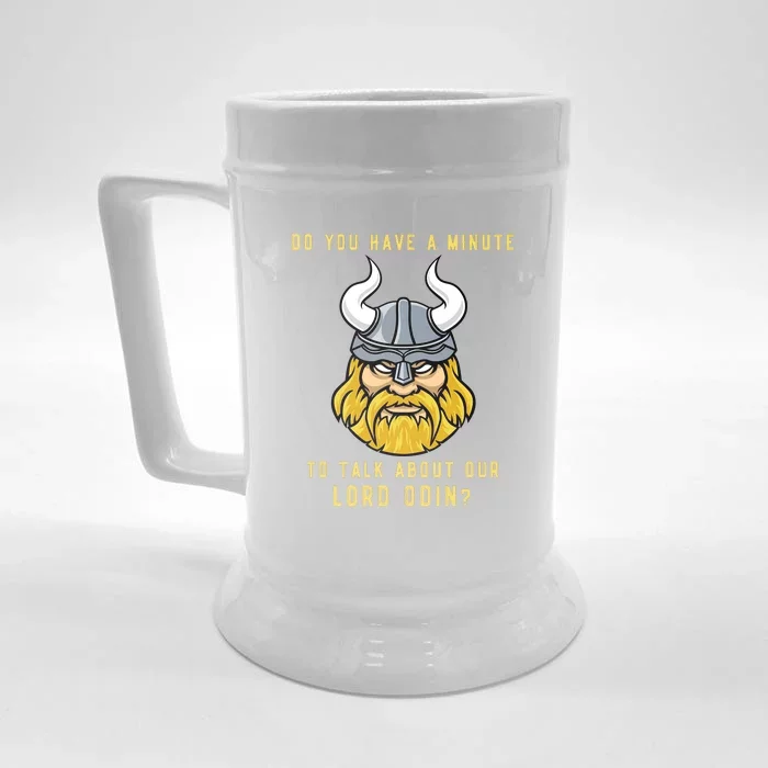 Funny Odin Norse God Viking Gift Front & Back Beer Stein