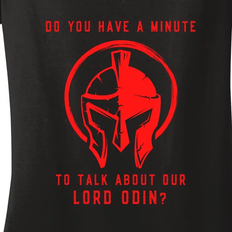 Funny Odin Norse God Viking Gift Women's V-Neck T-Shirt