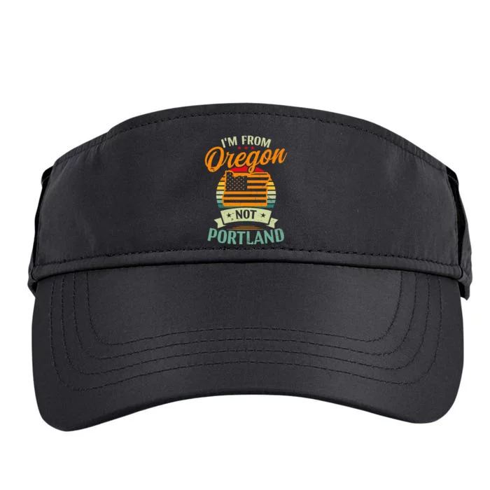 From Oregon Not Portland American Flag Design Oregon State Adult Drive Performance Visor