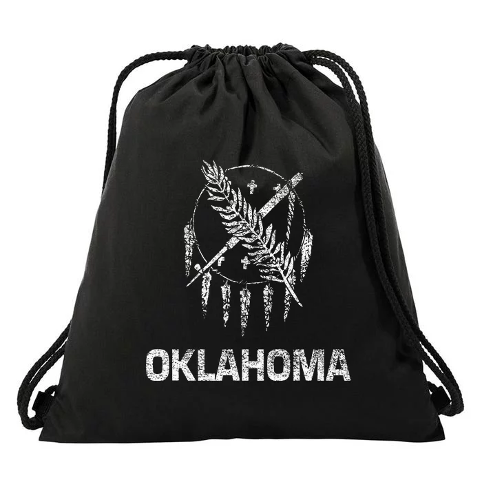 Flag Of Oklahoma The Sooner State Tulsa Norman Edmond Drawstring Bag