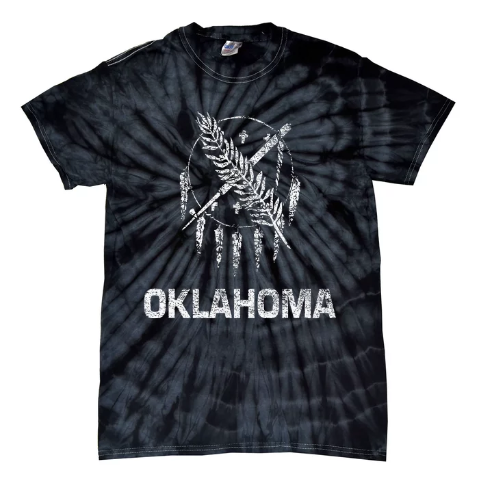 Flag Of Oklahoma The Sooner State Tulsa Norman Edmond Tie-Dye T-Shirt