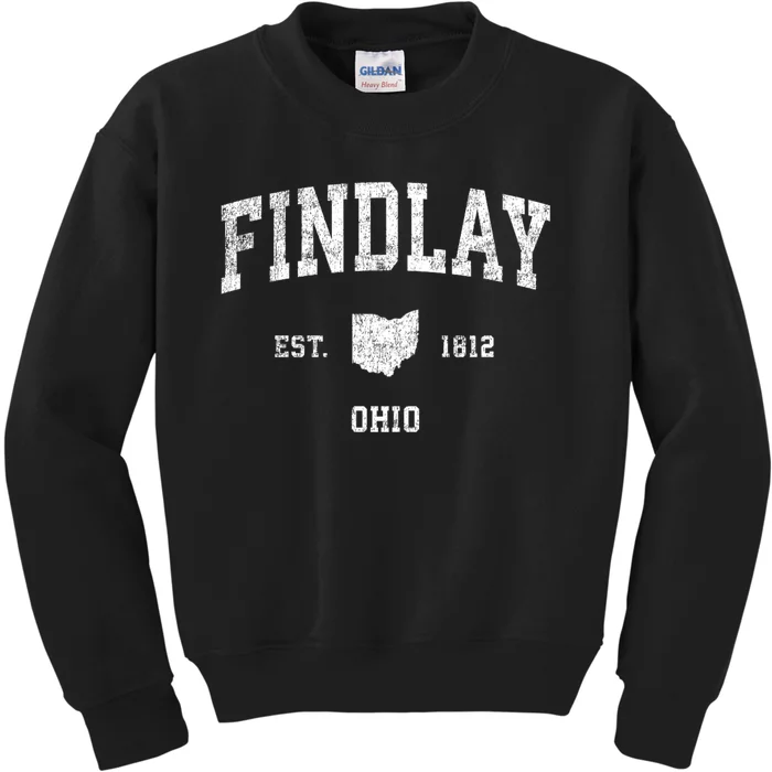 Findlay Ohio Oh Vintage Sports Kids Sweatshirt