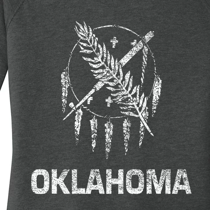 Flag Of Oklahoma The Sooner State Tulsa Norman Edmond Women's Perfect Tri Tunic Long Sleeve Shirt