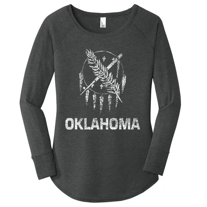 Flag Of Oklahoma The Sooner State Tulsa Norman Edmond Women's Perfect Tri Tunic Long Sleeve Shirt