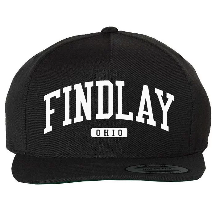 Findlay Ohio OH College University Style Wool Snapback Cap