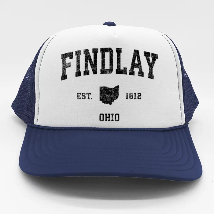 Findlay Ohio Oh Vintage Established Sports Design Trucker Hat