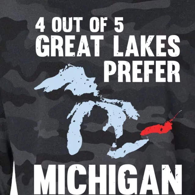 Four Out of Five Great Lakes Prefer Michigan Tee Cropped Pullover Crew