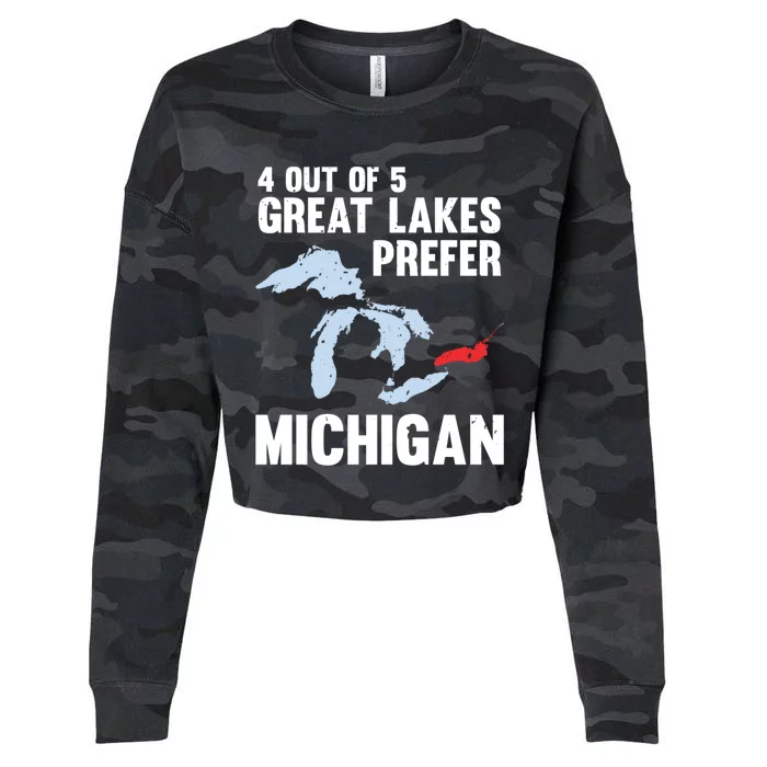 Four Out of Five Great Lakes Prefer Michigan Tee Cropped Pullover Crew