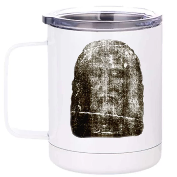 Face Of Our Lord Jesus Christ From The Holy Shroud Of Turin Front & Back 12oz Stainless Steel Tumbler Cup