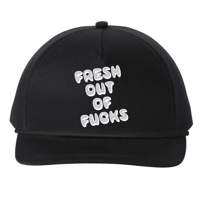 Fresh Out Of Fucks Snapback Five-Panel Rope Hat