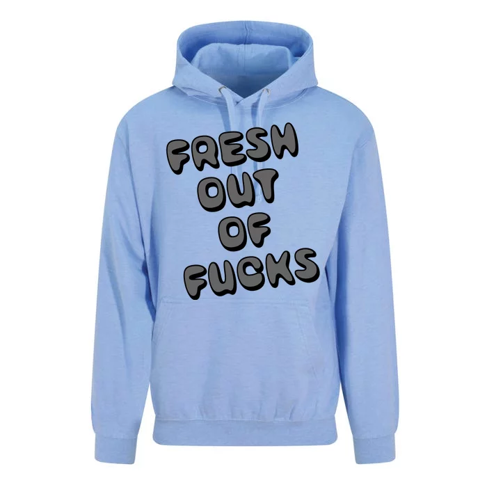 Fresh Out Of Fucks Unisex Surf Hoodie