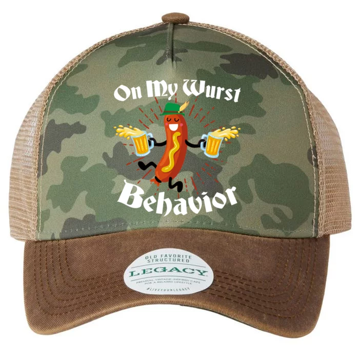 Funny Oktoberfest On My Wurst Behavior Legacy Tie Dye Trucker Hat