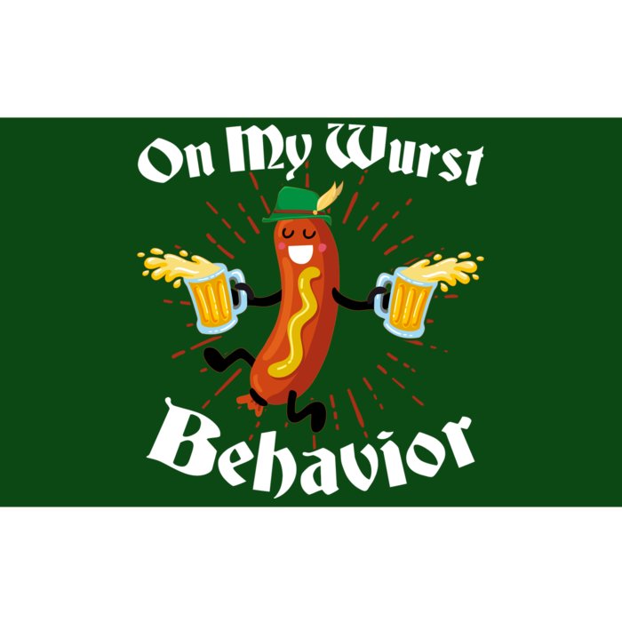 Funny Oktoberfest On My Wurst Behavior Bumper Sticker