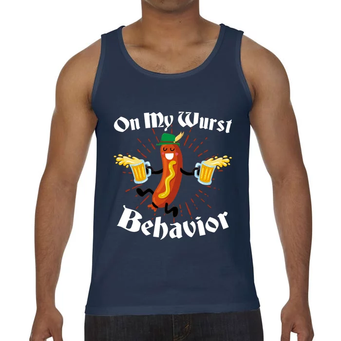 Funny Oktoberfest On My Wurst Behavior Comfort Colors® Tank Top