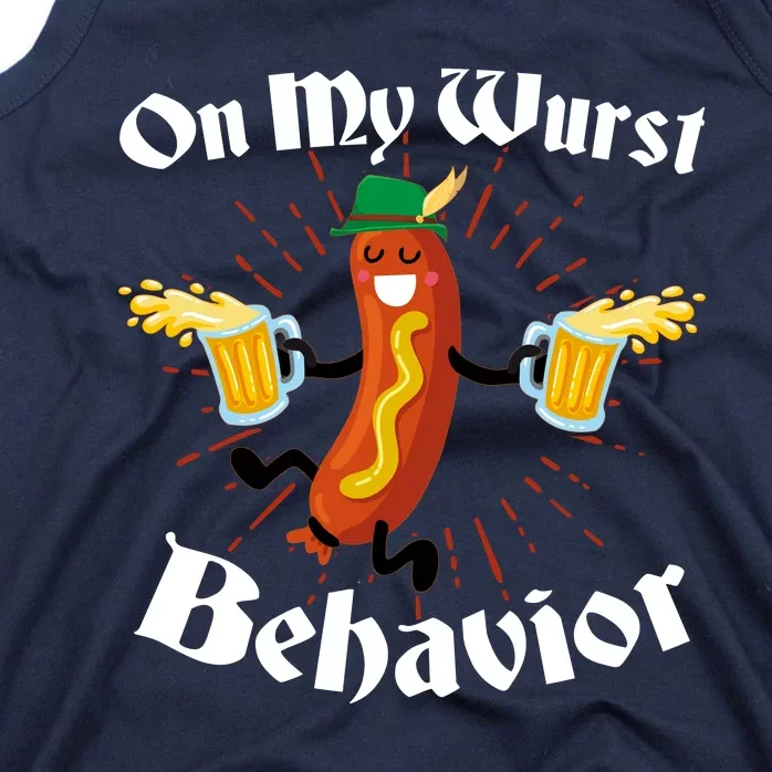 Funny Oktoberfest On My Wurst Behavior Tank Top