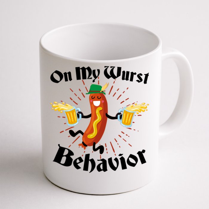 Funny Oktoberfest On My Wurst Behavior Front & Back Coffee Mug