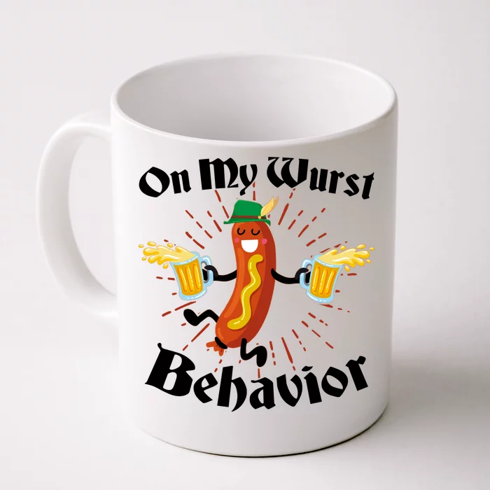 Funny Oktoberfest On My Wurst Behavior Front & Back Coffee Mug