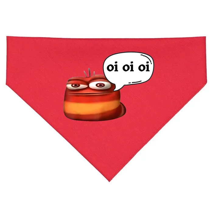 Funny Oi Oi Oi Red Worm Sarcastic Meme USA-Made Doggie Bandana