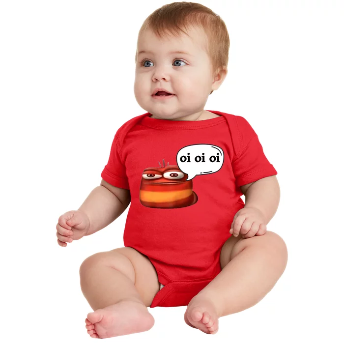 Funny Oi Oi Oi Red Worm Sarcastic Meme Baby Bodysuit