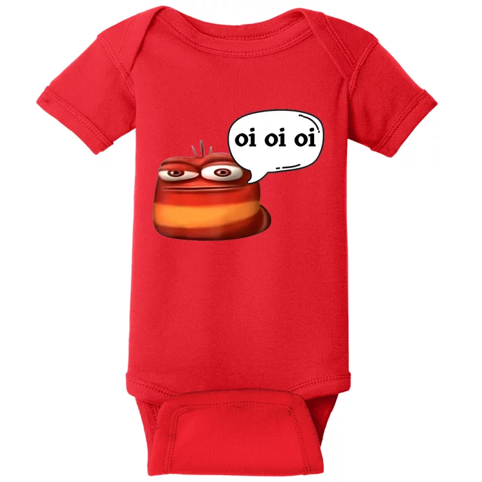 Funny Oi Oi Oi Red Worm Sarcastic Meme Baby Bodysuit