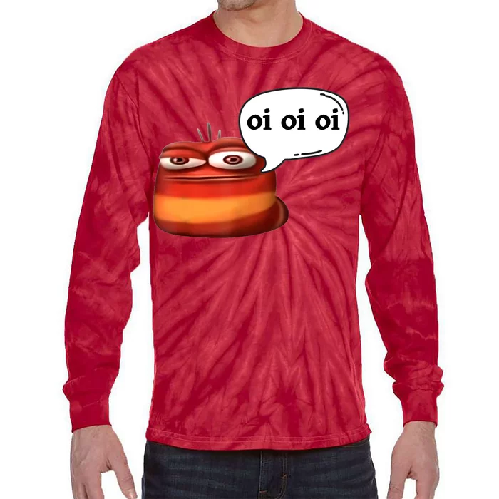 Funny Oi Oi Oi Red Worm Sarcastic Meme Tie-Dye Long Sleeve Shirt