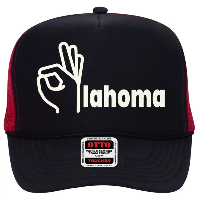 Funny Oklahoma OK State High Crown Mesh Trucker Hat