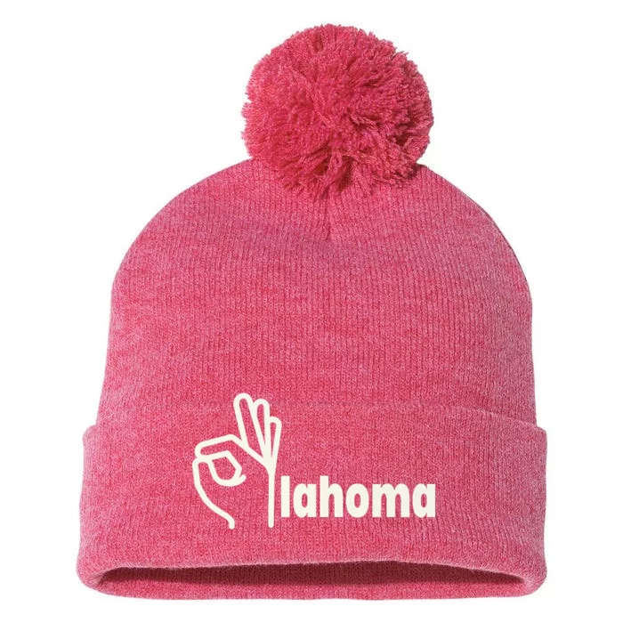 Funny Oklahoma OK State Pom Pom 12in Knit Beanie