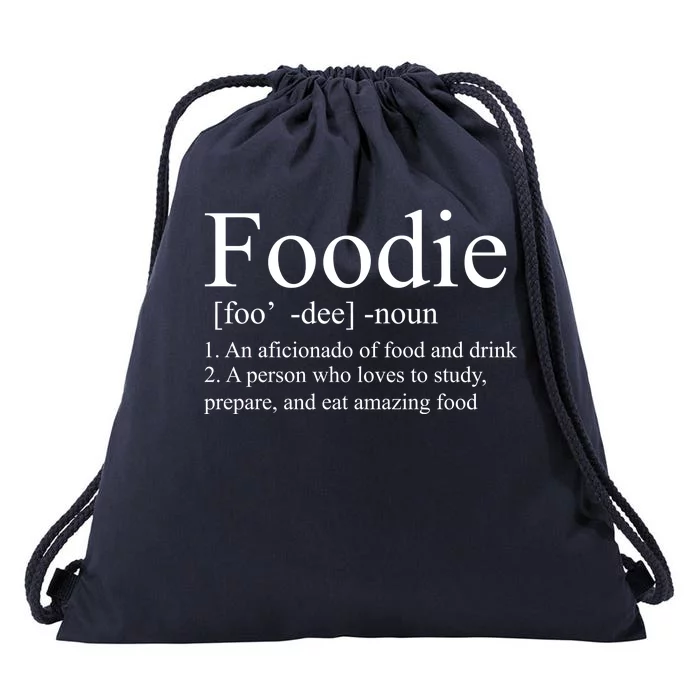 Foodie Definition Drawstring Bag