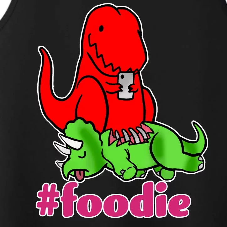 Foodie T-rex Food Selfie Performance Tank