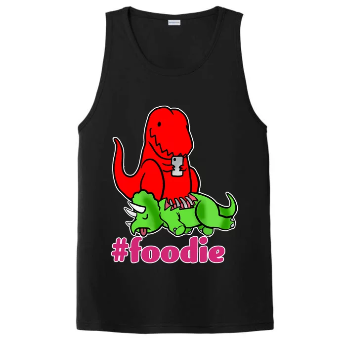 Foodie T-rex Food Selfie Performance Tank