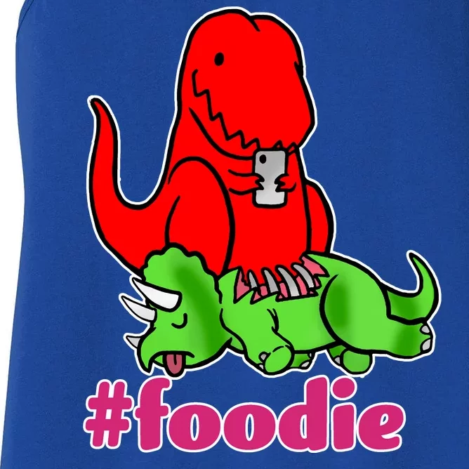 Foodie T-rex Food Selfie Women's Racerback Tank