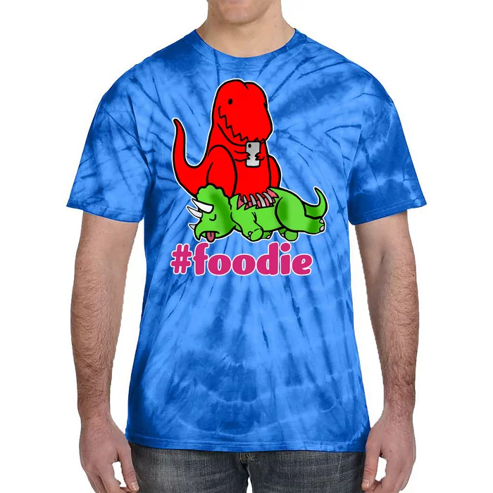 Foodie T-rex Food Selfie Tie-Dye T-Shirt