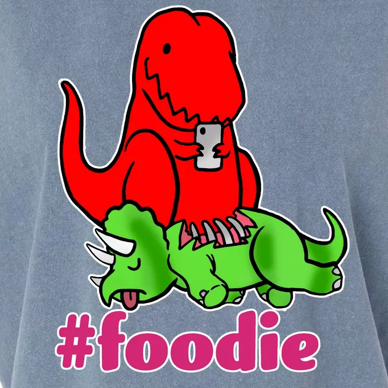 Foodie T-rex Food Selfie Garment-Dyed Women's Muscle Tee