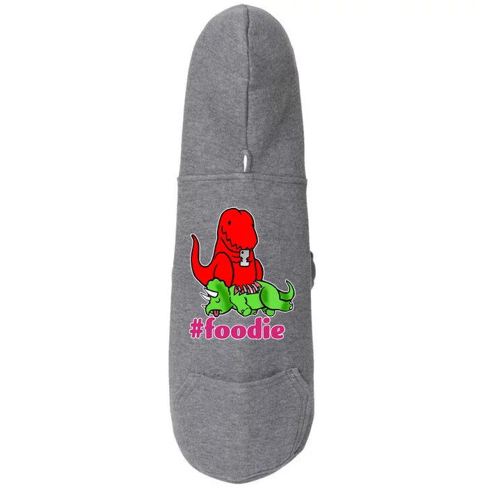 Foodie T-rex Food Selfie Doggie 3-End Fleece Hoodie