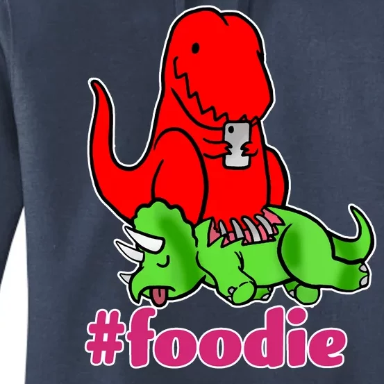 Foodie T-rex Food Selfie Women's Pullover Hoodie