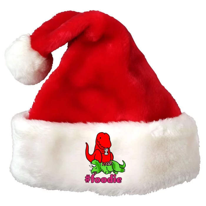 Foodie T-rex Food Selfie Premium Christmas Santa Hat