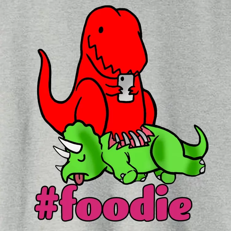 Foodie T-rex Food Selfie Women's Crop Top Tee