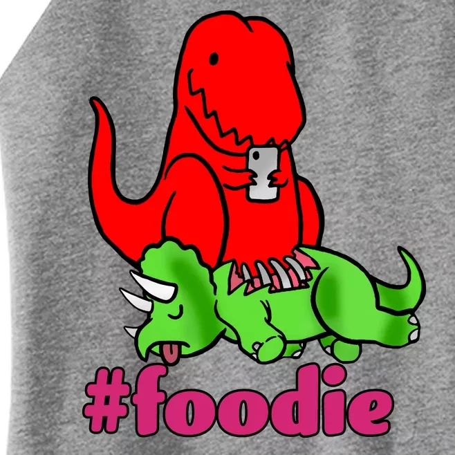 Foodie T-rex Food Selfie Women’s Perfect Tri Rocker Tank