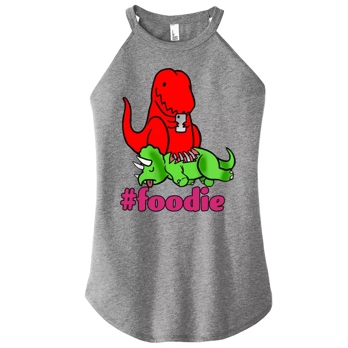 Foodie T-rex Food Selfie Women’s Perfect Tri Rocker Tank