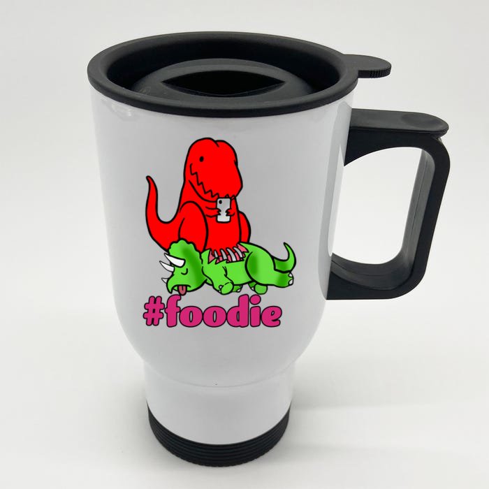 Foodie T-rex Food Selfie Front & Back Stainless Steel Travel Mug