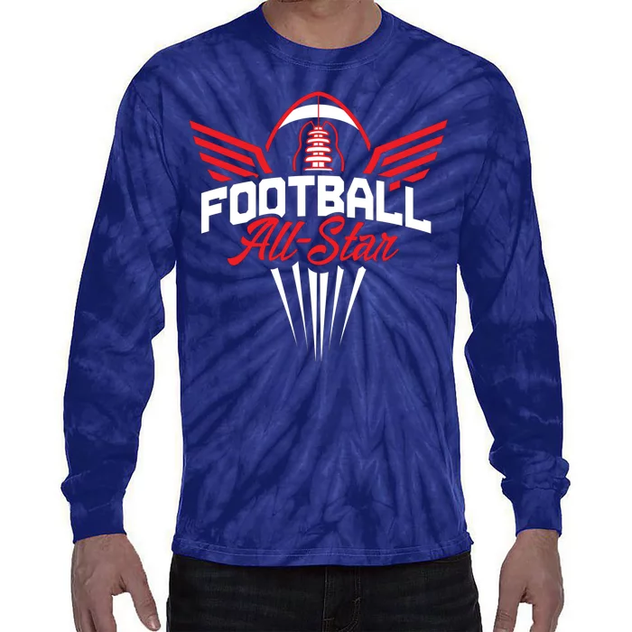 Football All-Star Team Jersey Logo Tie-Dye Long Sleeve Shirt